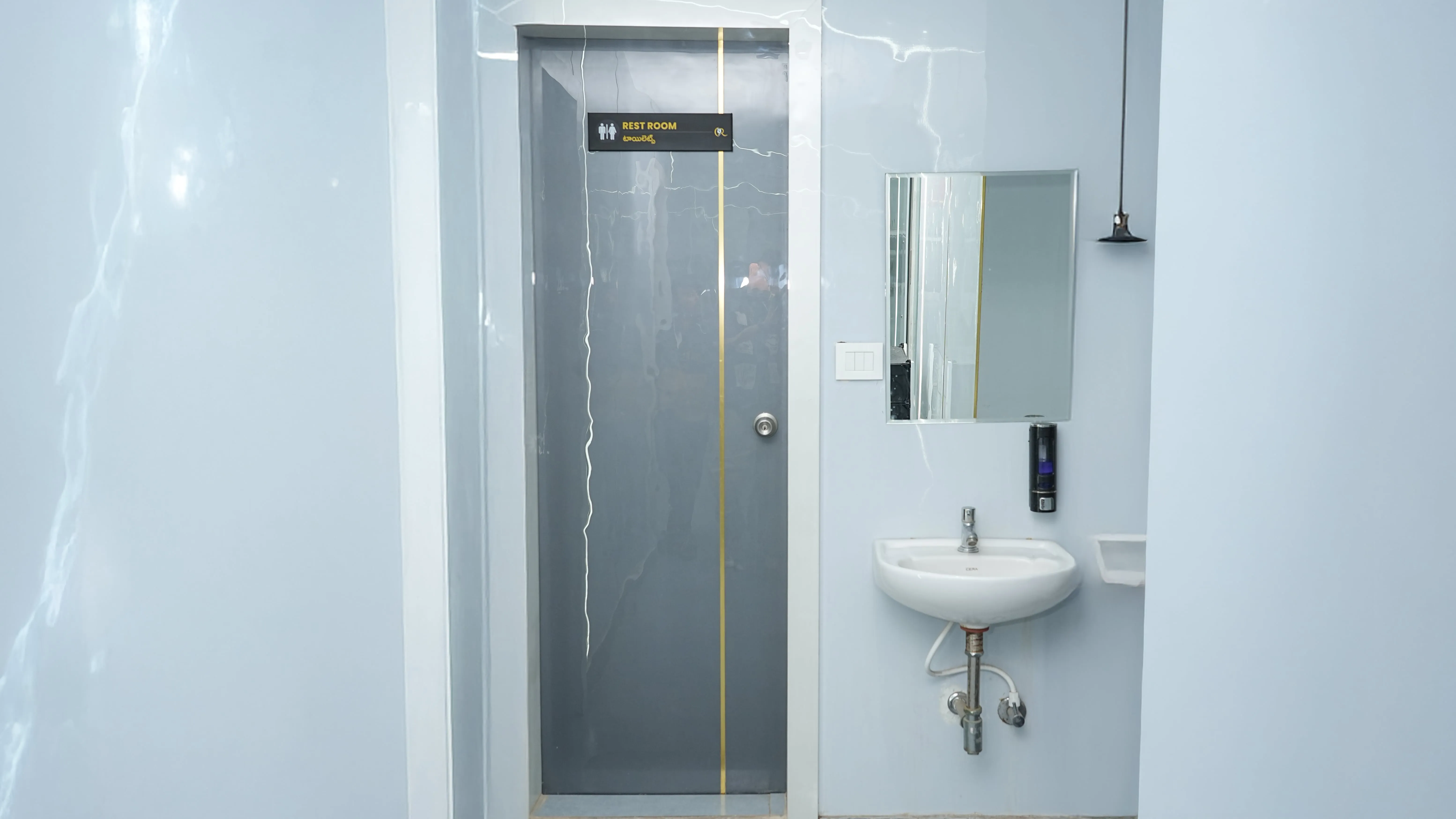 Clean and modern patient restroom