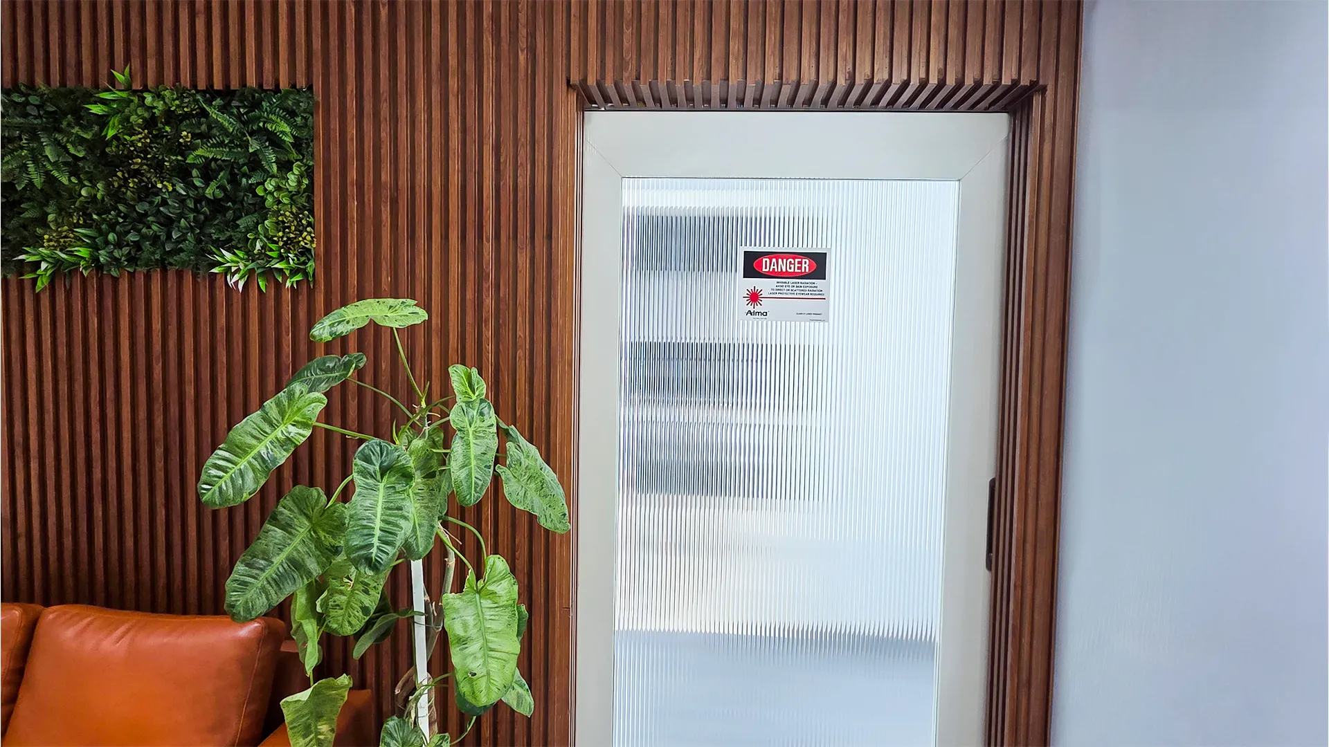 Secure entry door to Laser and Procedure rooms